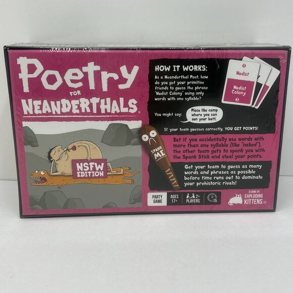 Poetry for Neanderthals NSFW Edition by Exploding Kittens Card Game - NEW SEALED - Picture 2 of 3